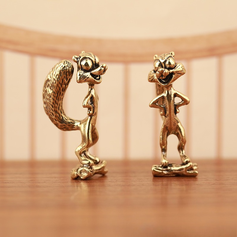 Party Games Jenga - Brass Figure Home Decor Squirrel Bouncing