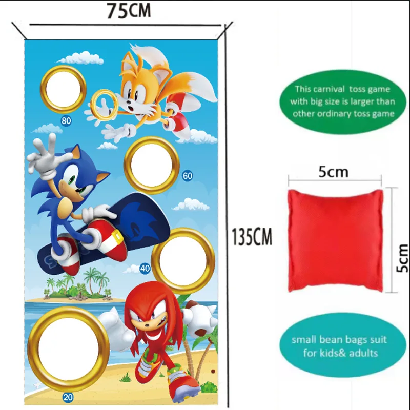 Cornhole Board Set - Game Sonic Theme Party Cornhole Set