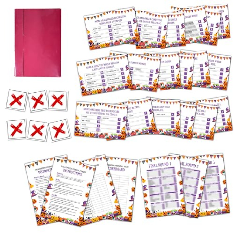 Party Games For Adults Large Group - Halloween Friendly Feud Game, Family Friendly