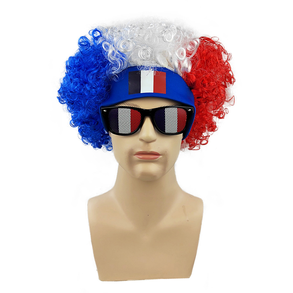 Party Games Usa - USA Flag Afro Wig + Sunglasses
