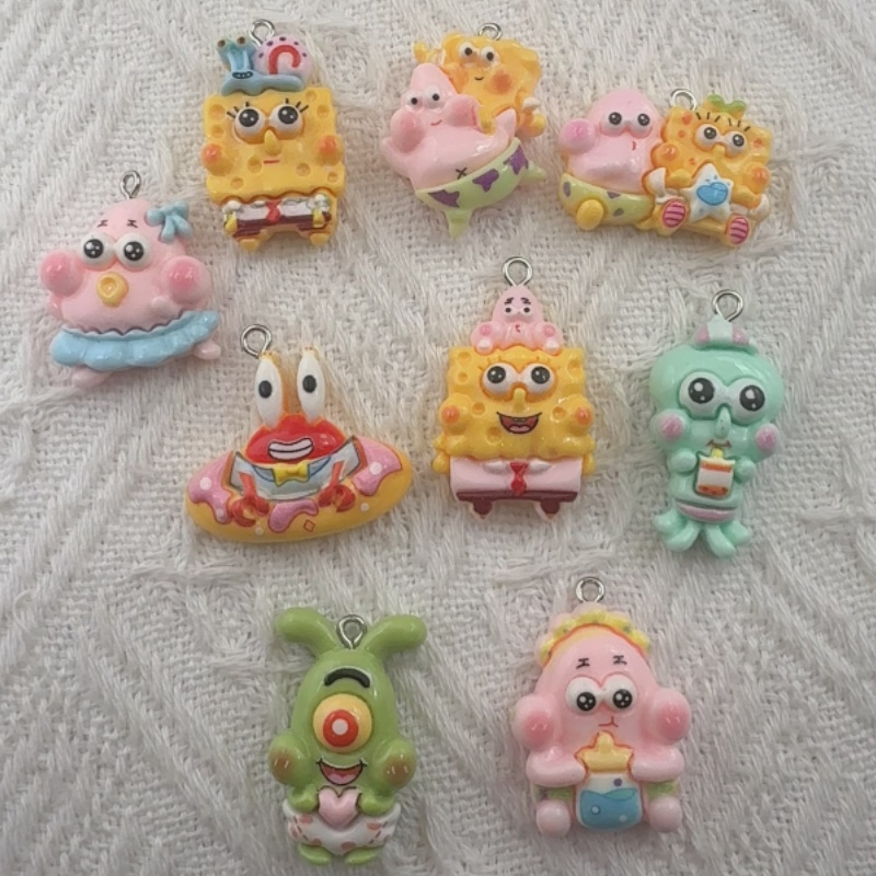 Party Games Game - 10pcs cartoon resin pendant, DIY jewelry