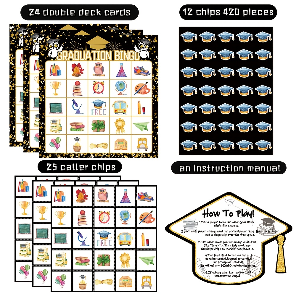 2026 Black Gold Graduation Bin - огляд і ціна Party Games College