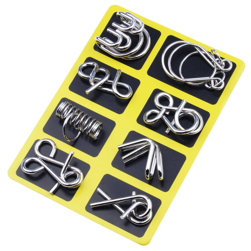 8 Pieces Metal Puzzle Set Clas - огляд і ціна Party Games Kids And Adults