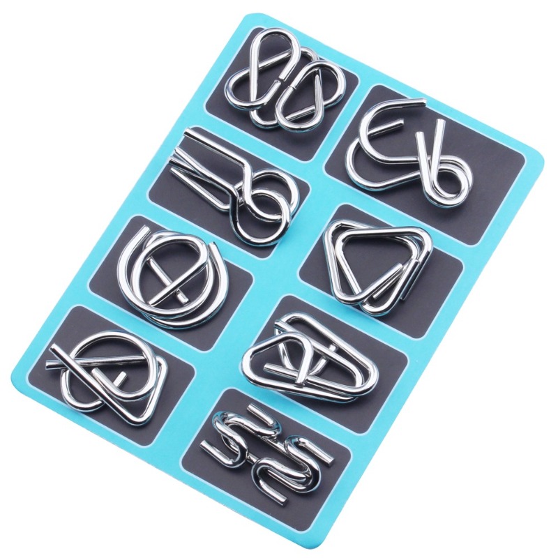 8 Pieces Metal Puzzle Set Clas - огляд і ціна Party Games Kids And Adults