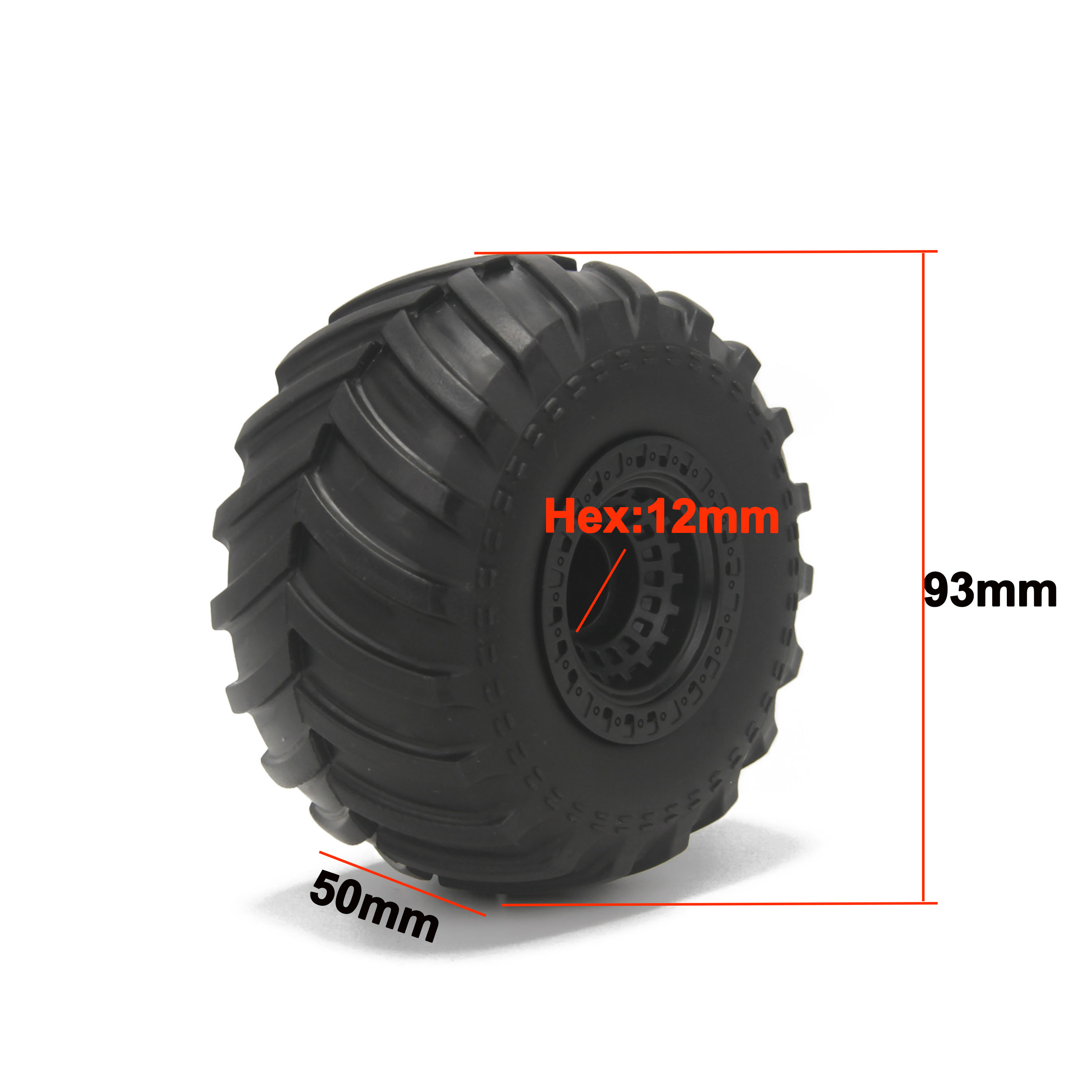 93mm 1/14 RC Car Rubber Tire W - огляд і ціна Hot Wheels Car Monster Trucks