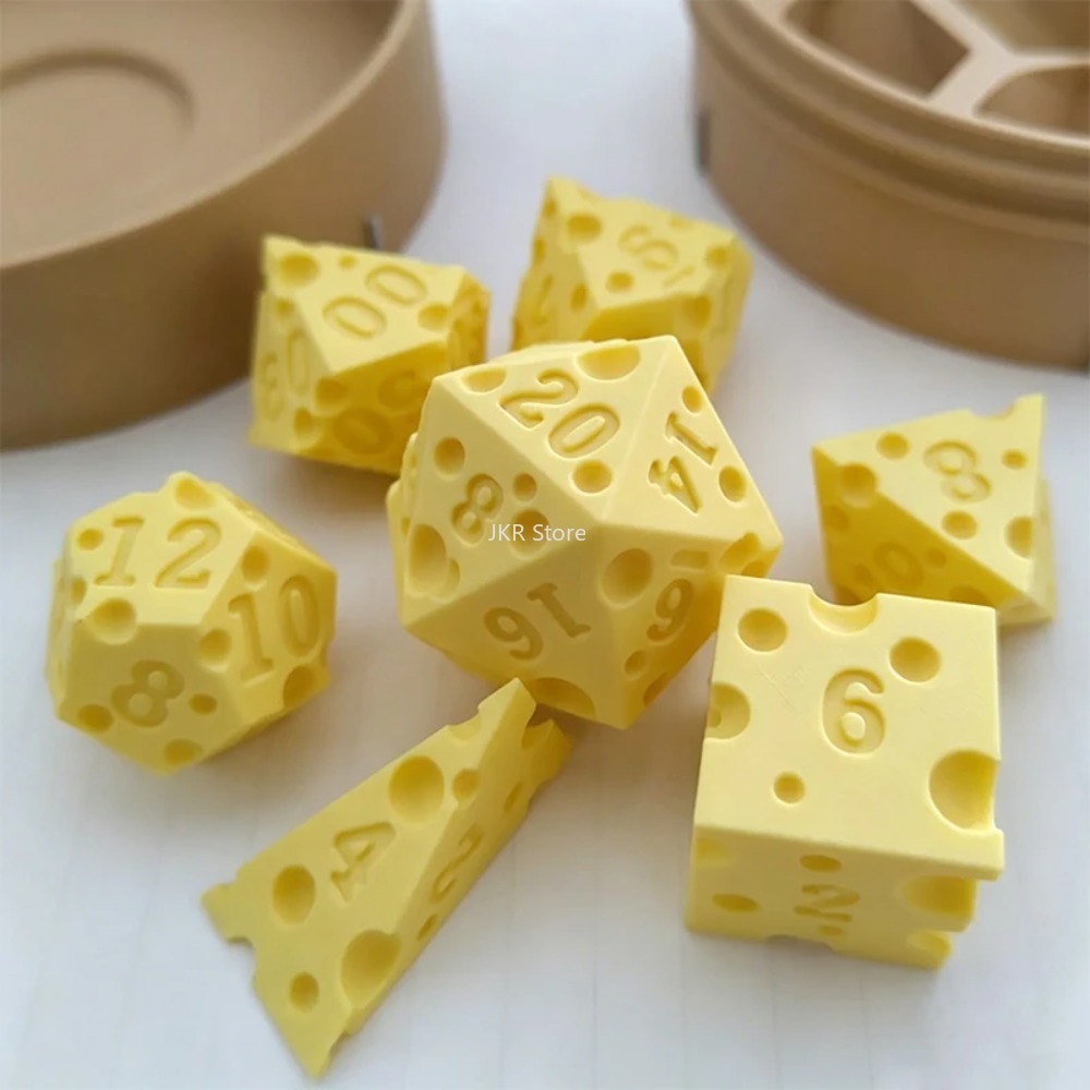 3D Printed Cheese Dice Set wit - огляд і ціна Party Games Easter For Family
