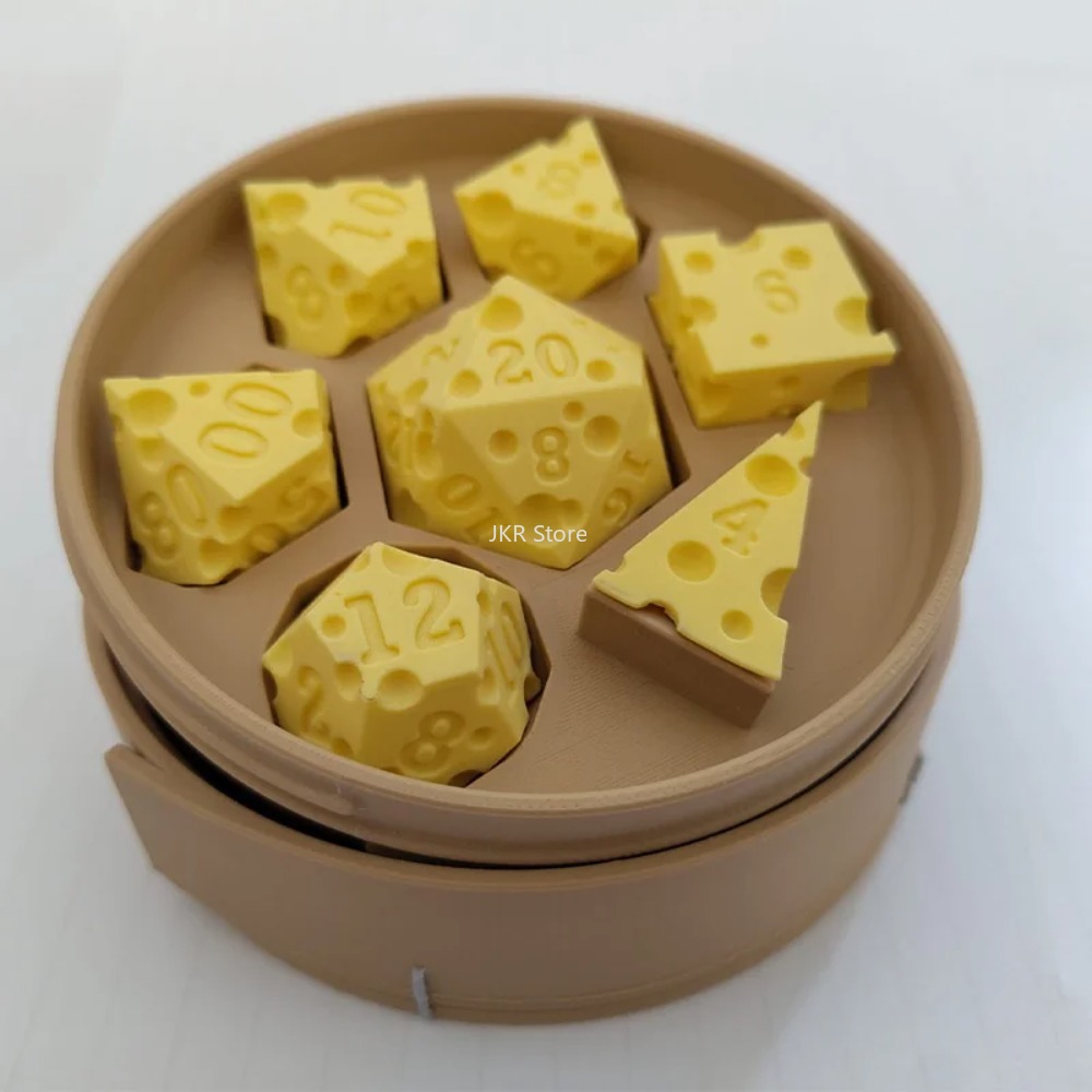 3D Printed Cheese Dice Set wit - огляд і ціна Party Games Easter For Family