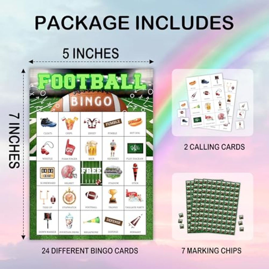 Football Party Bingo Game Card - огляд і ціна Party Games For Adults Large Group