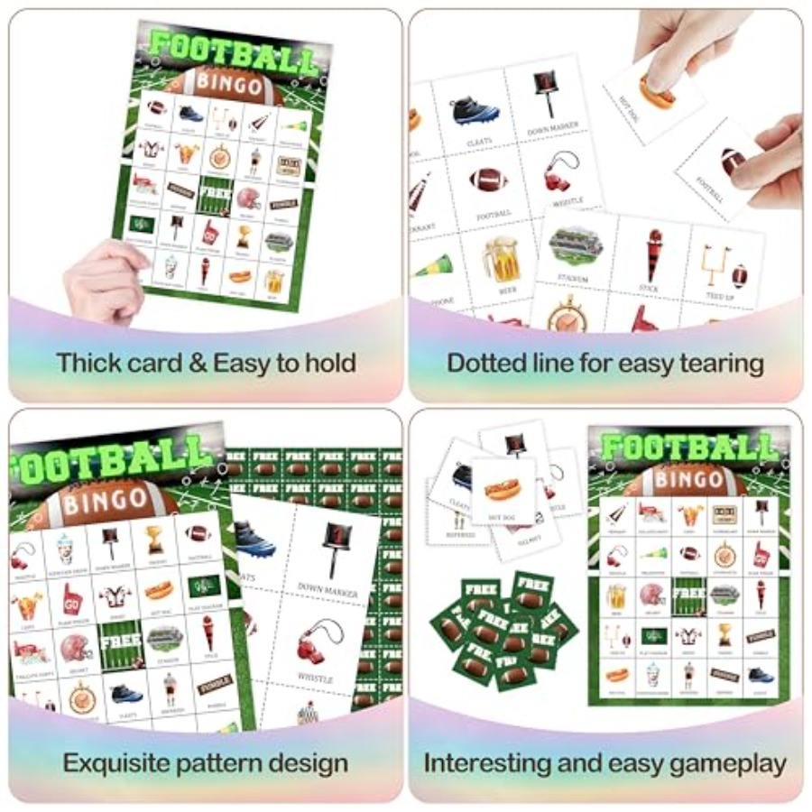 Football Party Bingo Game Card - огляд і ціна Party Games For Adults Large Group