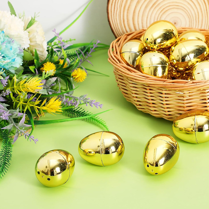 6-24Pcs Golden Easter Eggs Pla - огляд і ціна Party Games Egg